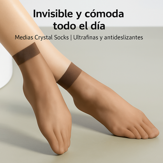 Crystal Socks | Medias Invisibles Antideslizantes (12 Pares)