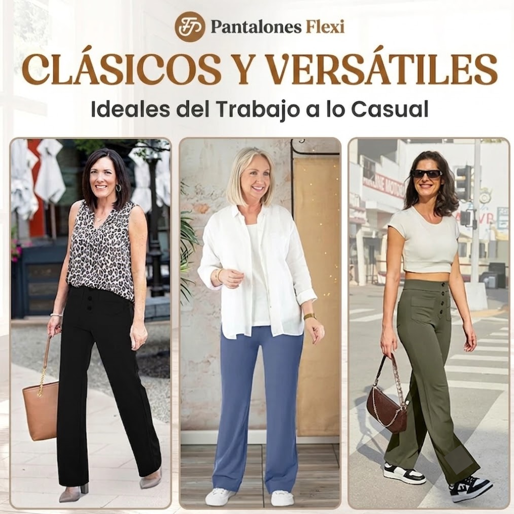 FlexiPants - Pantalones Casuales Elásticos de Cintura Alta