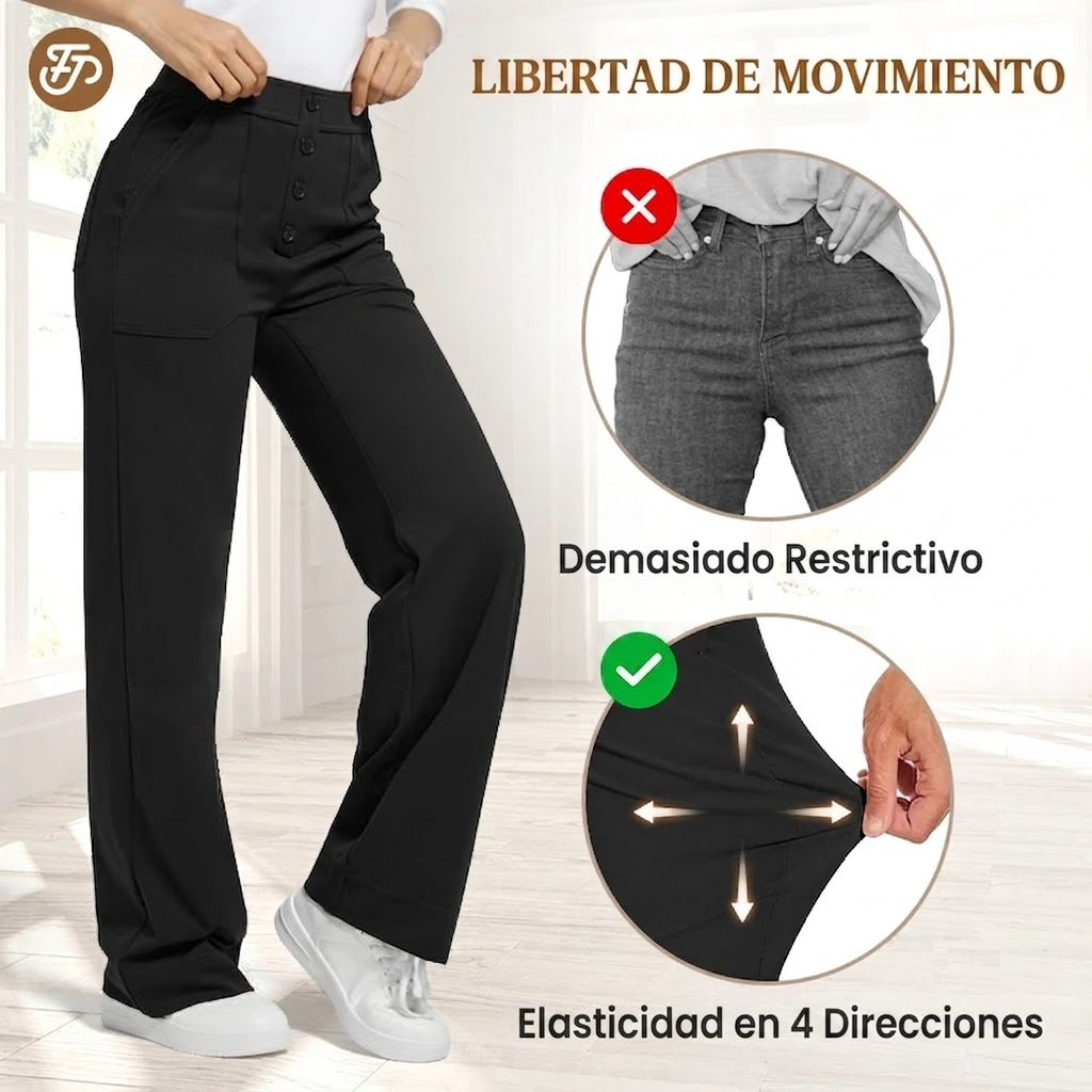 FlexiPants - Pantalones Casuales Elásticos de Cintura Alta