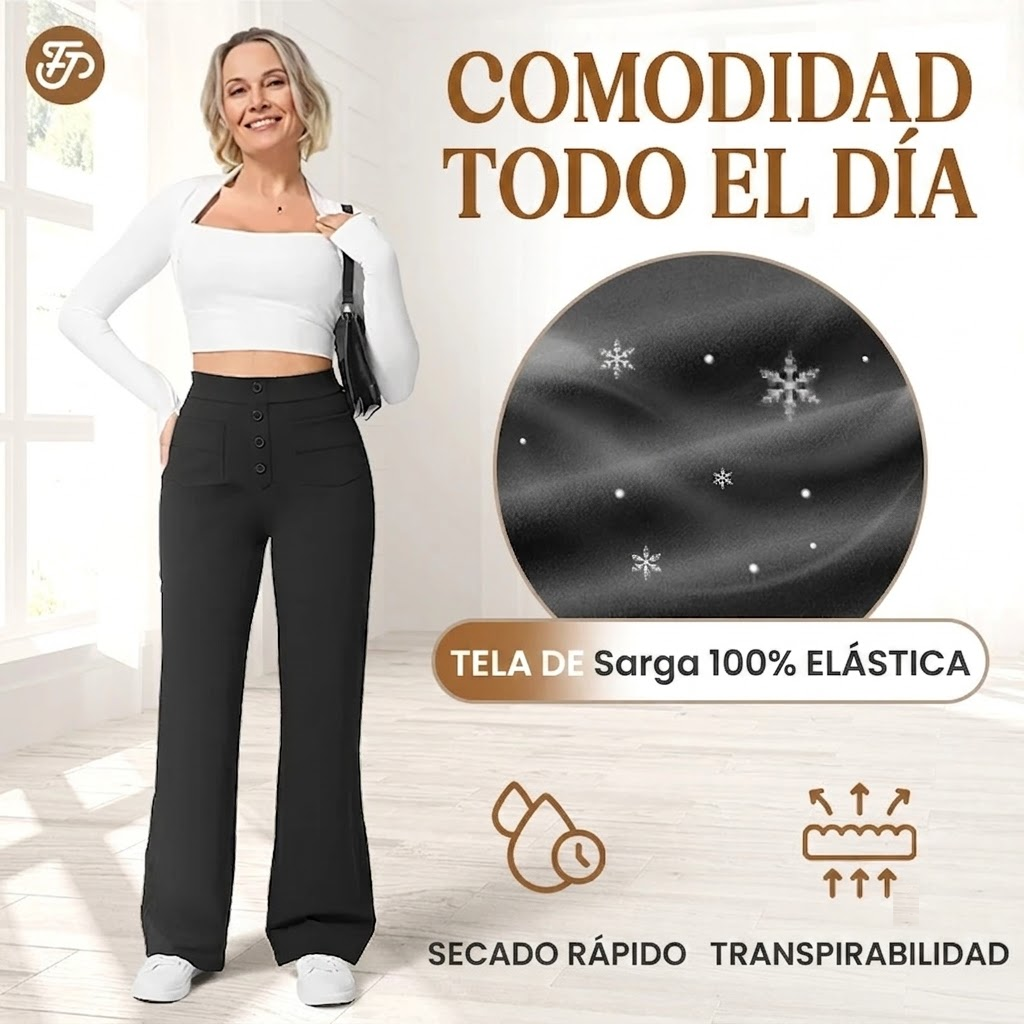 FlexiPants - Pantalones Casuales Elásticos de Cintura Alta