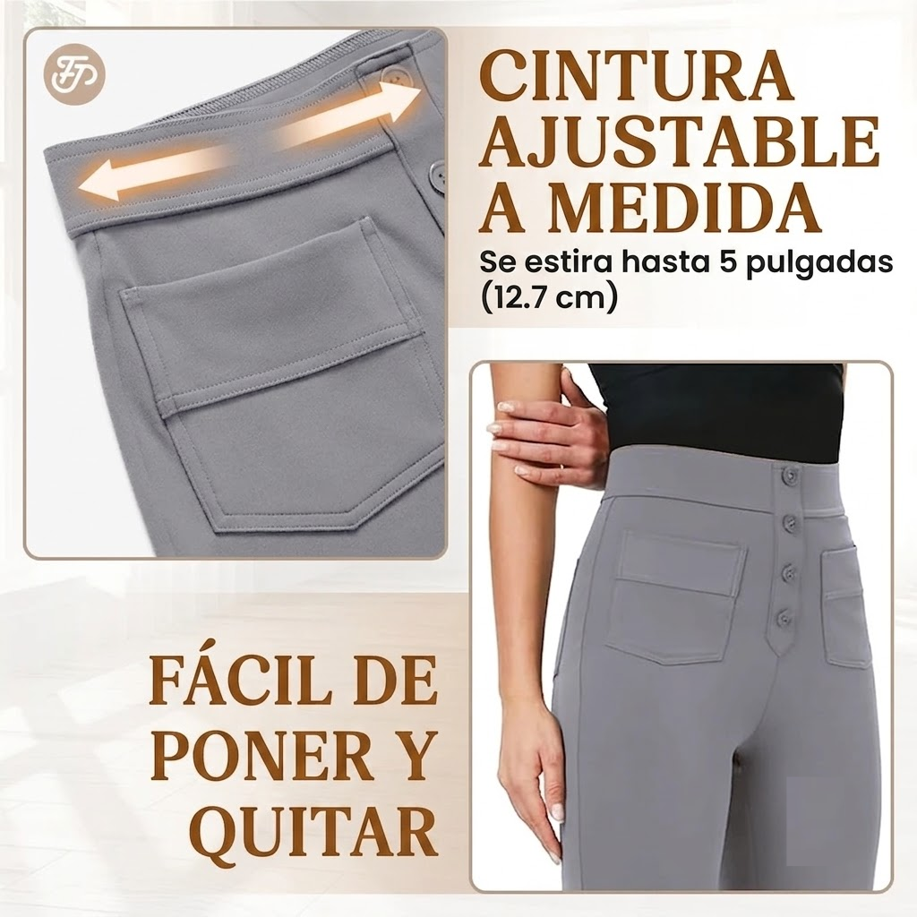 FlexiPants - Pantalones Casuales Elásticos de Cintura Alta