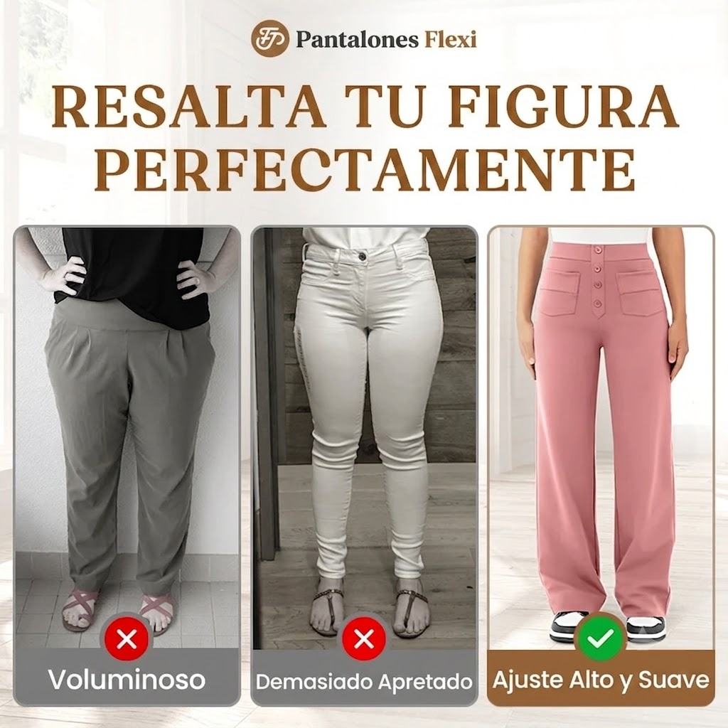 FlexiPants - Pantalones Casuales Elásticos de Cintura Alta
