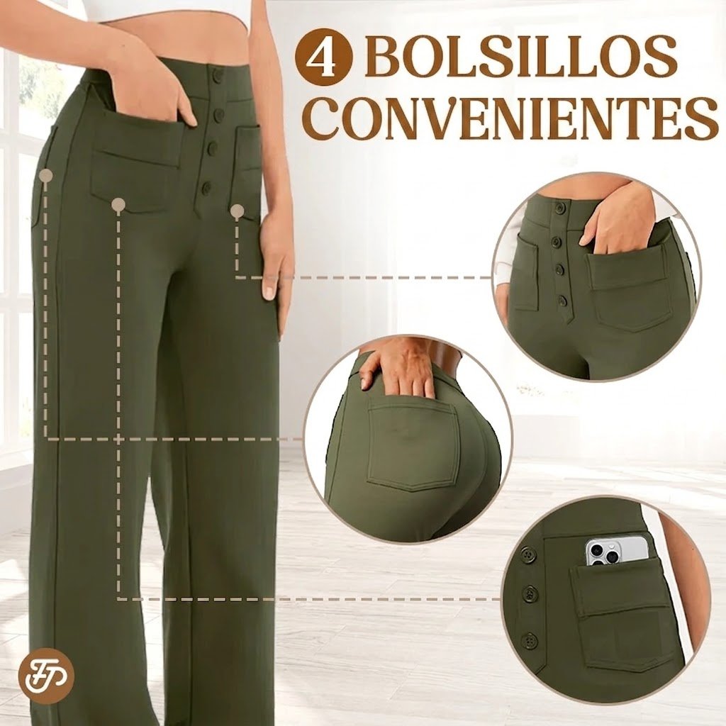 FlexiPants - Pantalones Casuales Elásticos de Cintura Alta