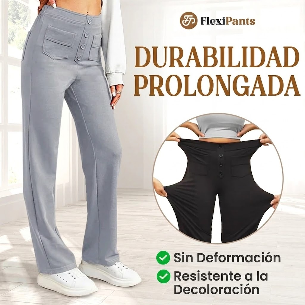 FlexiPants - Pantalones Casuales Elásticos de Cintura Alta