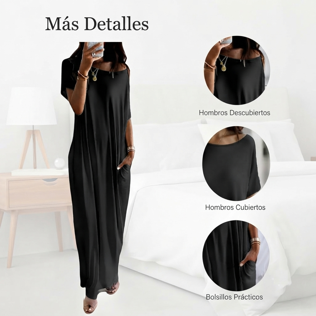 Off-Shoulders - Vestido largo de hombros descubiertos