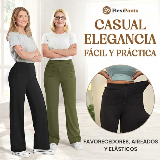 FlexiPants - Pantalones Casuales Elásticos de Cintura Alta