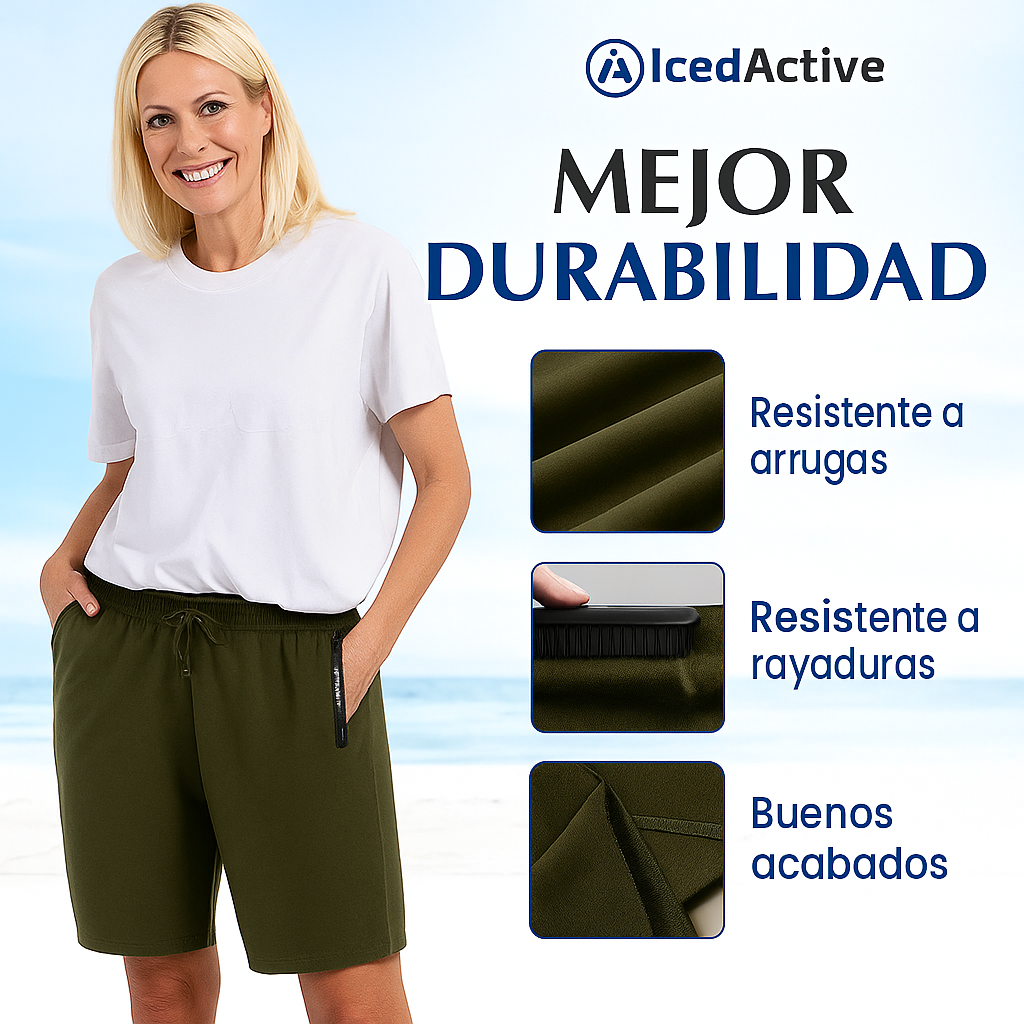 IcedActive | Shorts elásticos de secado rápido Ice Silk